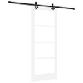 vidaXL Posuvné dvere Biela 83 x 202 cm Masívne borovicové drevo a sklo