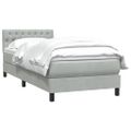 vidaXL Posteľný rám boxsping s matracom bledosivý 90x220 cm zamat