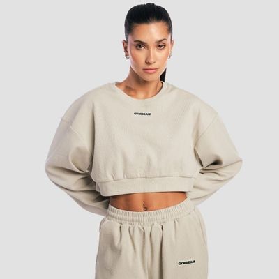 Dámska mikina Cropped Aura Grey - GymBeam, veľkosť M