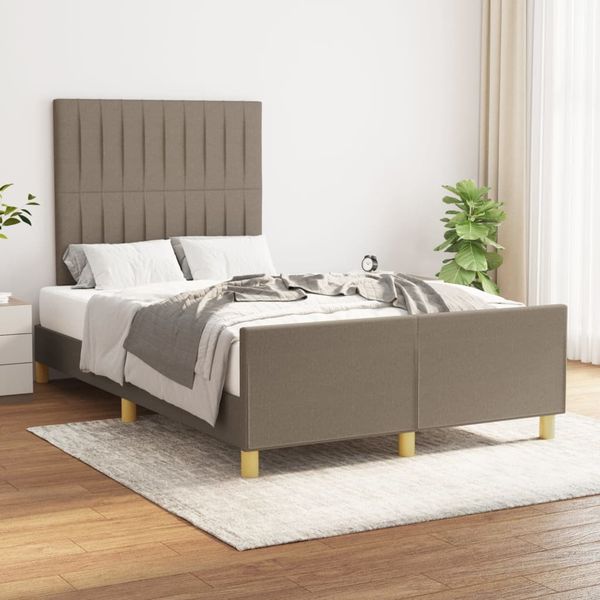 vidaXL Posteľ bez matraca sivohnedá 120x200 cm látka