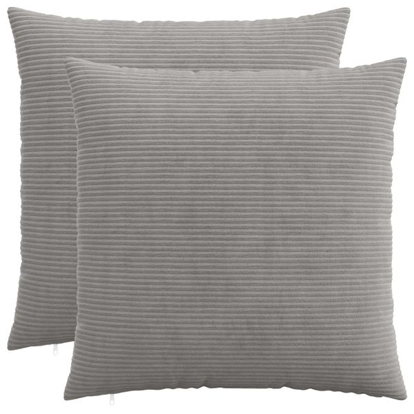 vidaXL Poťah na podložku 2 pcs HEERLEN Svetlosivá 60 x 60 cm manšestr