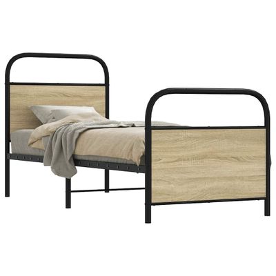 vidaXL Posteľný rám bez matraca 75x190 cm dub sonoma kompozitné drevo
