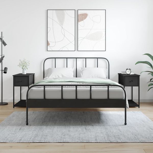 vidaXL Nočné stolíky 2 ks čierne 30x60x60 cm kompozitné drevo
