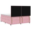 vidaXL Posteľ boxspring s matracom Ružová 200 x 200 cm Zamat