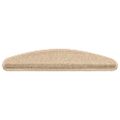 vidaXL Schodové rohože 15 ks 65x21x4 cm svetlobéžové, polkruhové, veľké