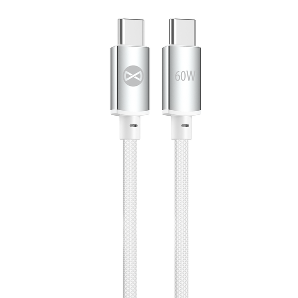 Forever Vibe cable USB-C - USB-C 1,0 m 60W silver