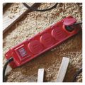 Prepojovací kábel EMOS P14131 / 3 m / 4 zásuvky / s vypínačom / černo-červený / guma-neopren / 1,5 mm2
