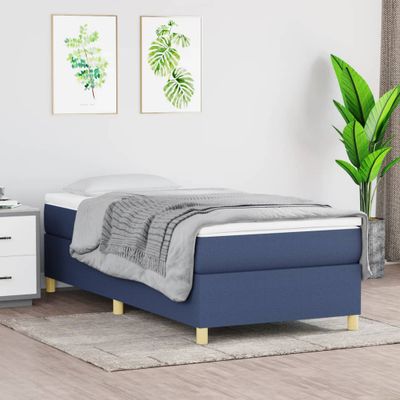 vidaXL Posteľný rám s boxspringom Modrá 100x200 cm Látka