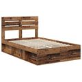 vidaXL Rám postele Staré drevo 120 x 200 cm Masívne borovicové drevo