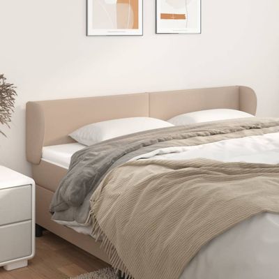 vidaXL Čelo postele so záhybmi kapučínové 203x23x78/88 cm umelá koža