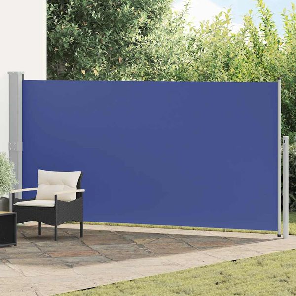 vidaXL Zaťahovacia bočná markíza modrá 160 x 500 cm