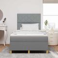 vidaXL LED box s pružinami Svetlosivá 120 x 190 cm látka