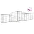 vidaXL Oblúkový gabionový kôš 15 ks 300x30x60/80 cm pozinkované železo