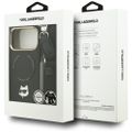 Puzdro Karl Lagerfeld Big Strap Choupette Metal Logo MagSafe pre iPhone 17 Pro čierna