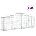 vidaXL Oblúkový gabionový kôš 20 ks 200x30x60/80 cm pozinkované železo