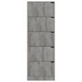 vidaXL Botník s 5 dvierkami betónový 59x24x167 cm drevotrieska