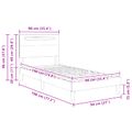 vidaXL Rám postele s LED pásikmi Čierna 90 x 190 cm Umelá koža