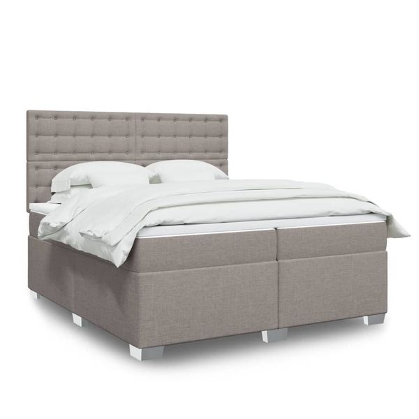 vidaXL Boxspring posteľ s matracom sivohnedý 200x200 cm látka
