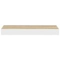 vidaXL Plávajúce nástenné police 2 ks dubové a biele 40x23,5x3,8 cm MDF