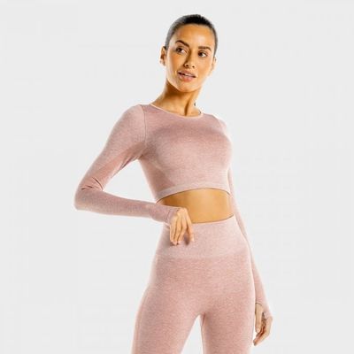 Športový Top Marl Bezšvový Crop Top Ružové Zlato - SQUATWOLF, veľkosť XS