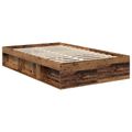 vidaXL Rám postele Staré drevo 120 x 200 cm Masívne borovicové drevo