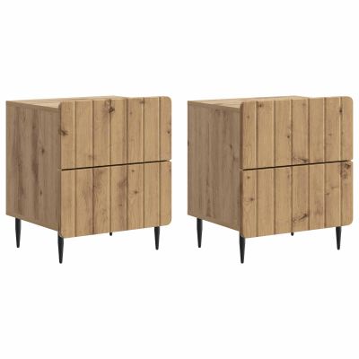 vidaXL Nočný stolík so zásuvkou 2 pcs Dub artisan 43 x 34,5 x 49,5 cm
