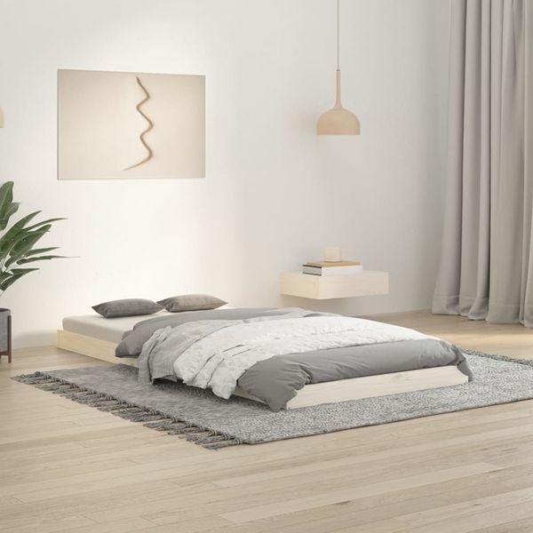 vidaXL Rám postele biely 90x190 cm jednolôžko masívna borovica