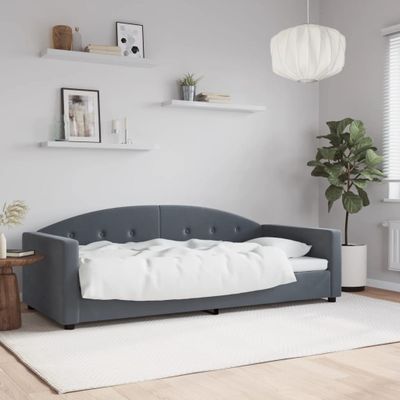 vidaXL Denná posteľ tmavosivá 90x200 cm zamat