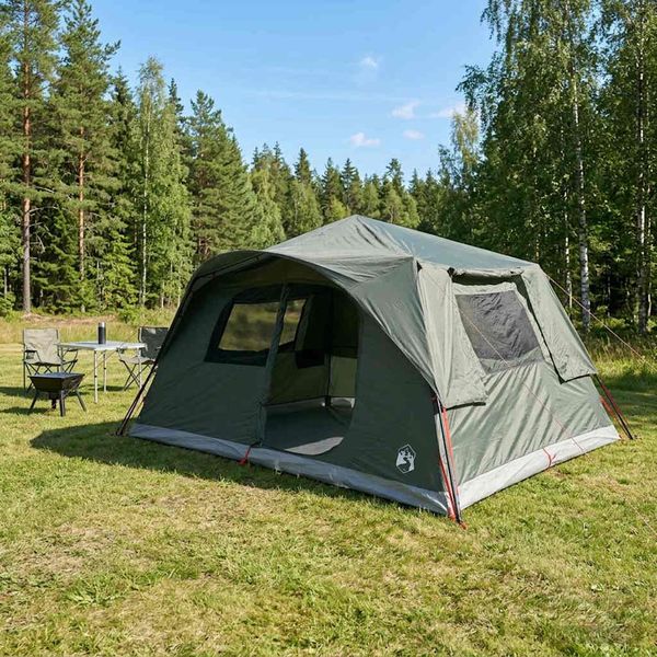 vidaXL Okamžitý stan so strechou Armádna zelená 365 x 280 x 200 cm