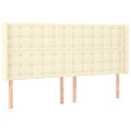vidaXL Čelo postele krémové 183x16x118/128 cm umelá koža