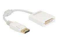 Video adaptér - DisplayPort (M) s jazýčkom do DVI-I (F) skrutkovací - DisplayPort 1.1 - 15 cm - pasívny, 1080p podpora 60 Hz - biela