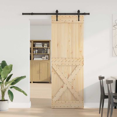 vidaXL Posuvné dvere NARVIK Prírodná a čierna 80 x 210 cm (152,5 cm)
