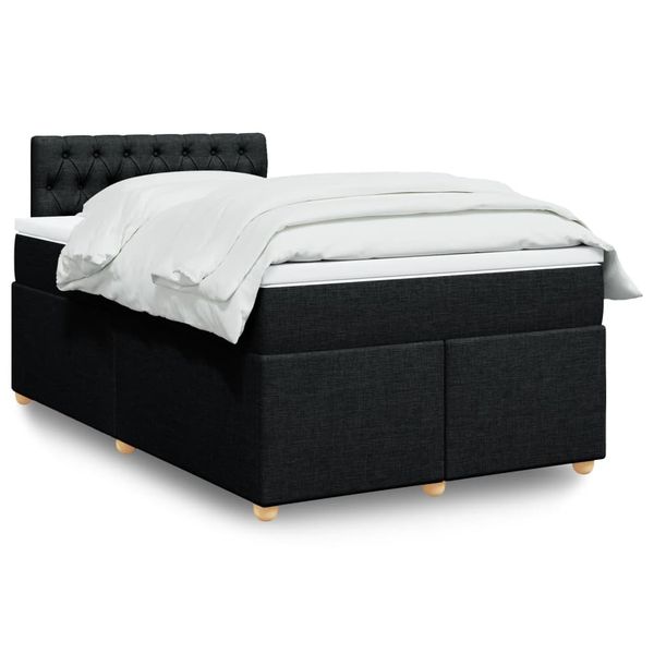 vidaXL Boxspring posteľ s matracom čierna 120x190 cm látka