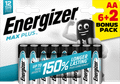 Energizer Max Plus AA alkalické batérie 6+2 8ks E303322200