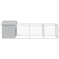 vidaXL Búda pre psa so strechou bledosivá 117x405x123 cm pozin. oceľ