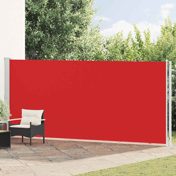 vidaXL Zaťahovacia bočná markíza 180x600 cm červená