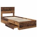 vidaXL Rám postele Staré drevo 90 x 190 cm Kompozitné drevo