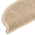 vidaXL Schodové rohože 15 ks 56x17x3 cm svetlobéžové polkruhové