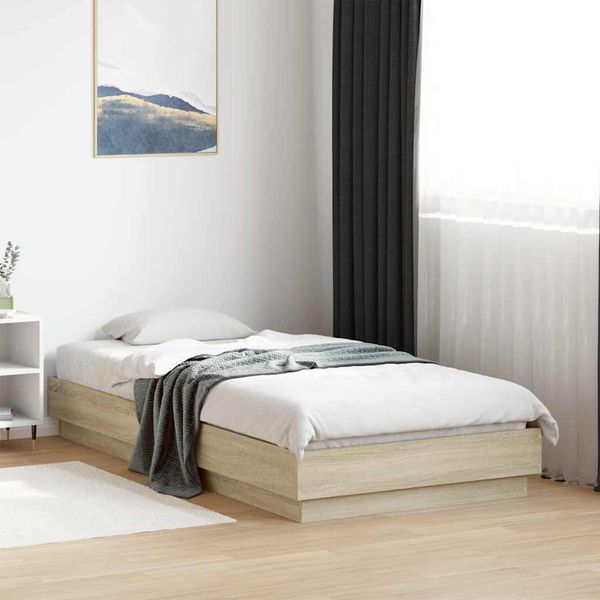 vidaXL Posteľný rám bez matraca dub sonoma 90x190 cm kompozitné drevo