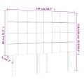vidaXL Čelo postele s LED ružové 144x5x118/128 cm zamat