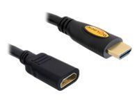 Predlžovací kábel HDMI s ethernetom - HDMI s pinmi (male) do HDMI so zdierkami (female) - 2 m - čierna