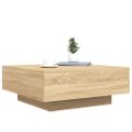 vidaXL Konferenčný stolík s LED svetlami dub sonoma 80x80x31 cm