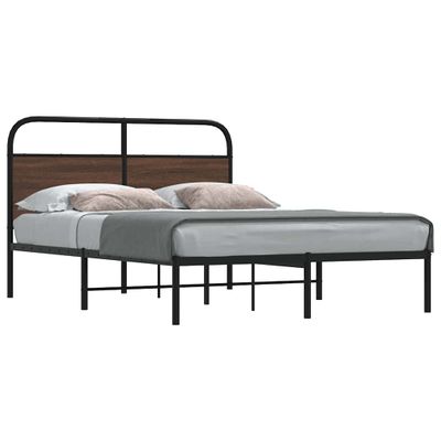 vidaXL Posteľný rám bez matraca 120x190 cm hnedý dub kompozitné drevo