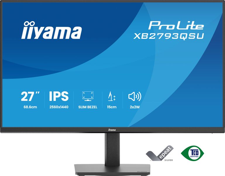 iiyama ProLite/XB2793QSU-B1/27''/IPS/QHD/75Hz/1ms/Čierna/3R