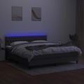 vidaXL Posteľ boxsping s matracom a LED tmavosivá 160x200 cm látka