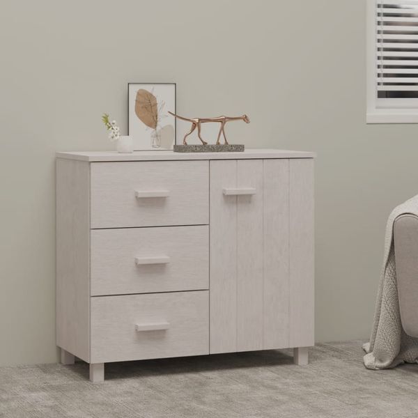 vidaXL Komoda HAMAR, biela 90x40x80 cm, borovicový masív