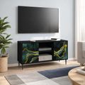 vidaXL TV skrinka WIJHE 102 x 33 x 51 cm Čierny dub Kompozitné drevo