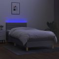 vidaXL Posteľ boxsping s matracom a LED bledosivá 80x200 cm látka