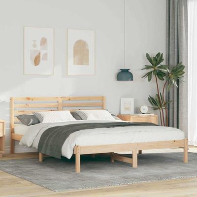 vidaXL Rám postele Hnedá 140 x 200 cm Masívne borovicové drevo