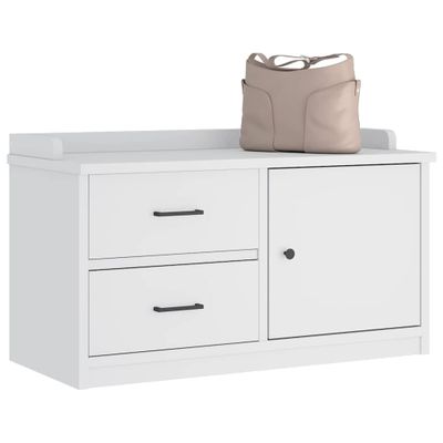 vidaXL Lavica do predsiene SANDNES biela 87x40x50 cm borovicový masív